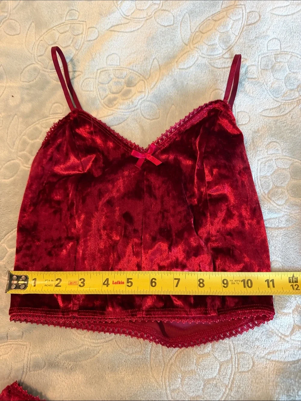 Fashion Nova Velvet Burgundy Two-Piece Sleep Set - Cropped Cami & Lounge Shorts